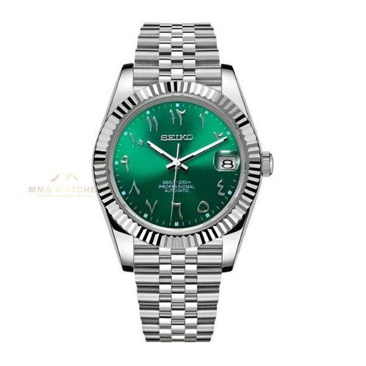 Seiko Datejust Green Arabic Dial Mod