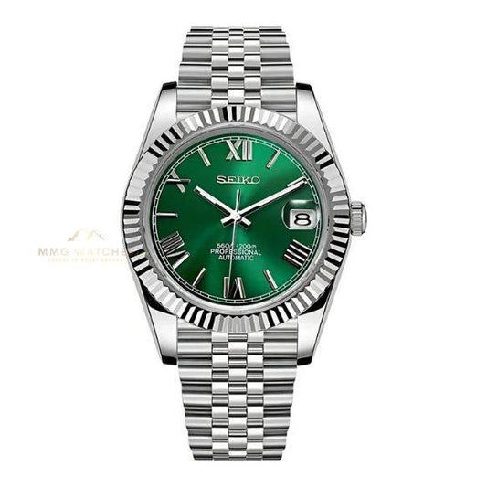 Seiko Datejust Green Roman Dial Mod