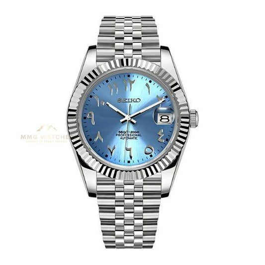 Seiko Datejust Ice Blue Arabic Dial Mod