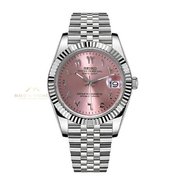 Seiko Datejust Pink Arabic Dial Mod