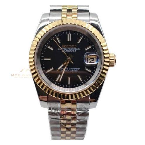 Seiko Datejust Two Tone Gold Black Mod