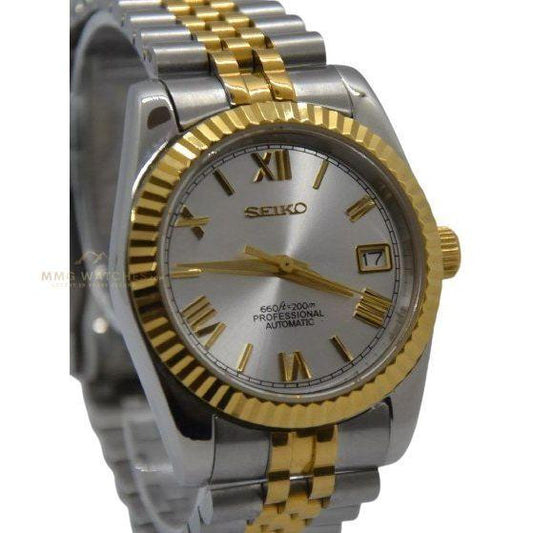 Seiko Datejust Two Tone Gold Roman Dial Mod