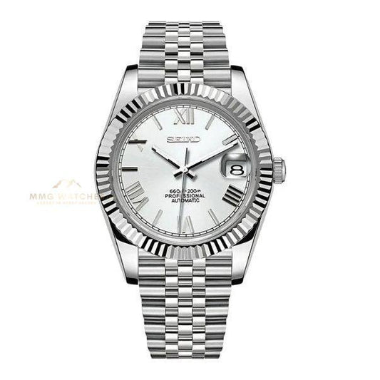 Seiko Datejust White Roman Dial Mod