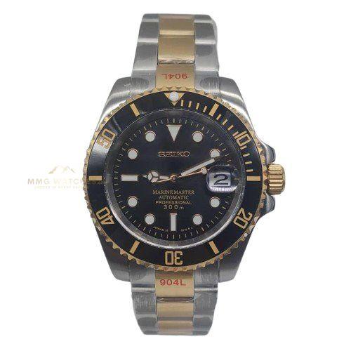 Seiko GMT Two Tone Gold Black Mod