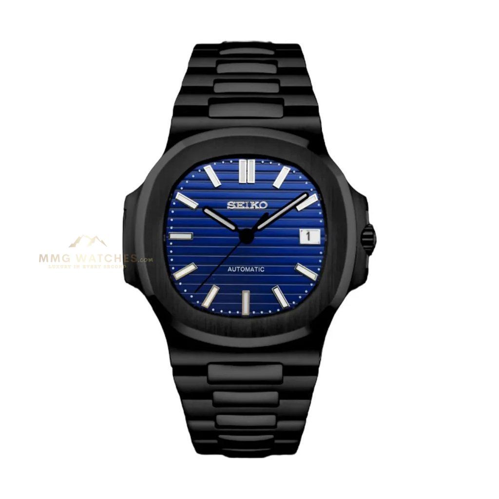 Seiko Nautilus Black Blue Dial Mod