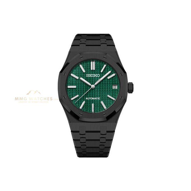 Seiko Nautilus Black Dark Green Mod