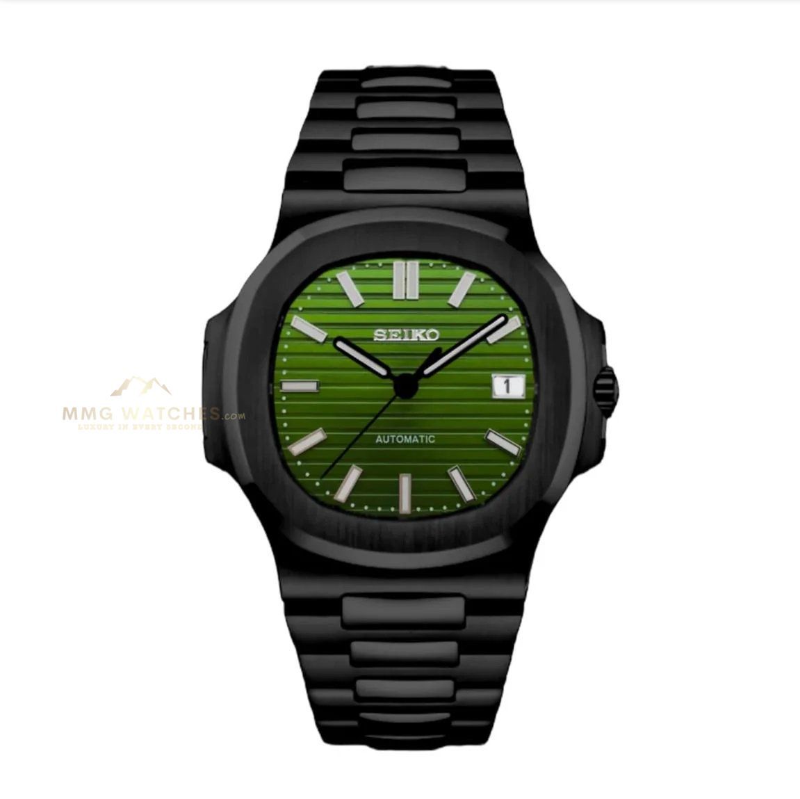 Seiko Nautilus Black Green Mod