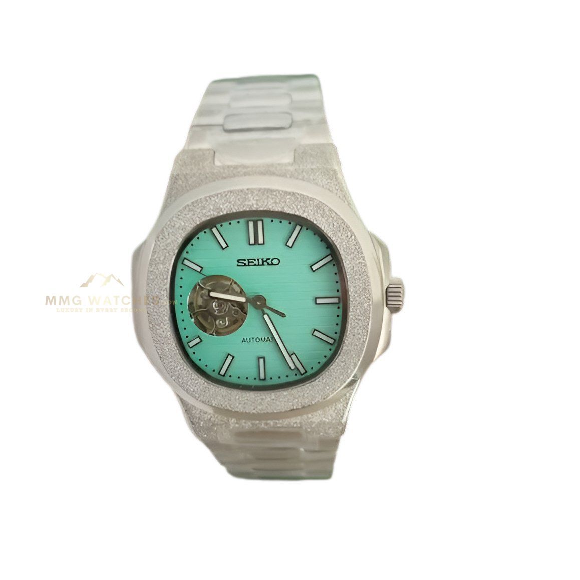 Seiko Nautilus Iced Crystal Tiffany Blue Open Heart Mod