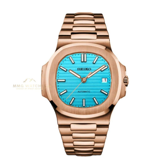 Seiko Nautilus Rose Gold Tiffany Blue Mod