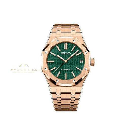 Seiko Royal Oak Rose Gold Green Dial Mod