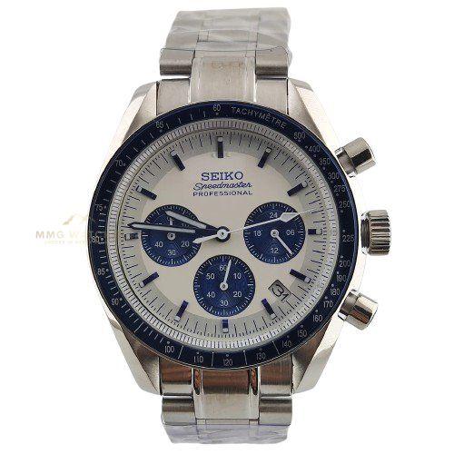 Seiko Speedmaster White Blue Dial Mod